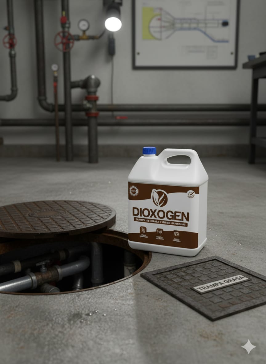 DIOXOGEN TRAMPA DE GRASA Y REDES SANITARIAS